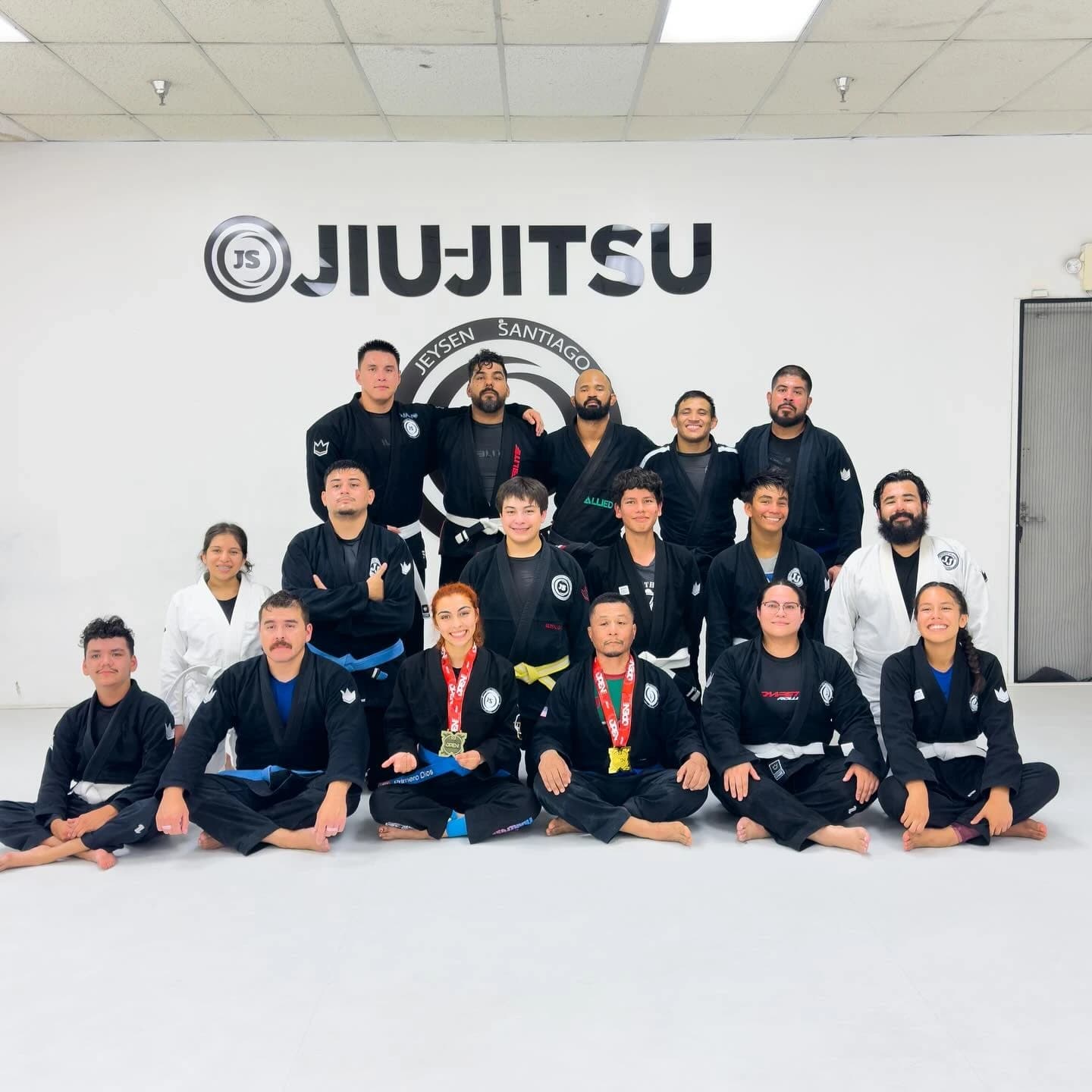 Martial arts students training